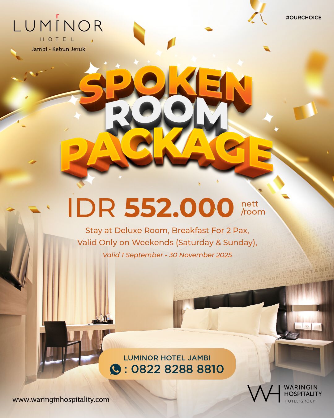 Luminor Hotel Jambi Hadirkan Promo Spoken Room Package Mulai September 2025