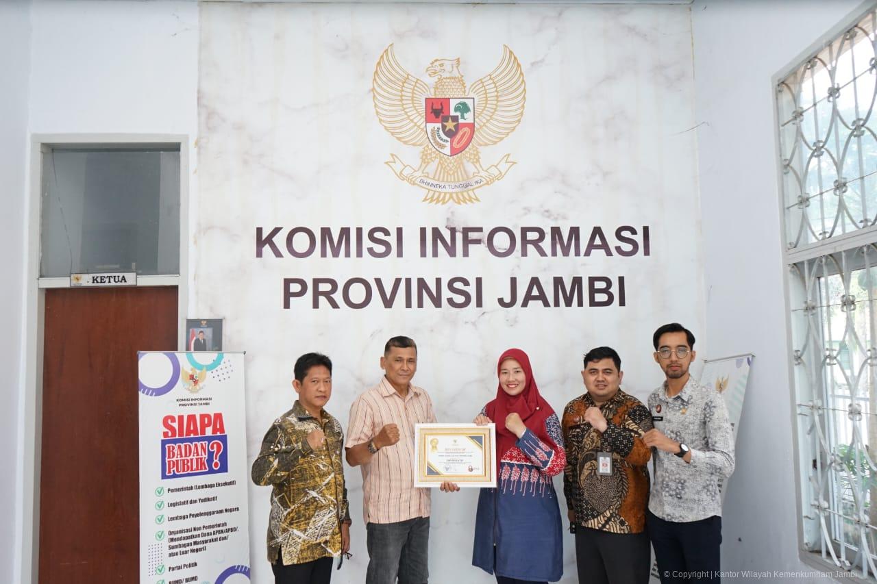 Kanwil Kemenkumham Jambi Kembali Raih Penghargaan Keterbukaan Informasi se Provinsi Jambi