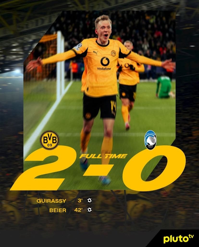  Playoff Babak 16 besar Liga Champions, Borussia Dortmund Hajar Atalanta 2-0 