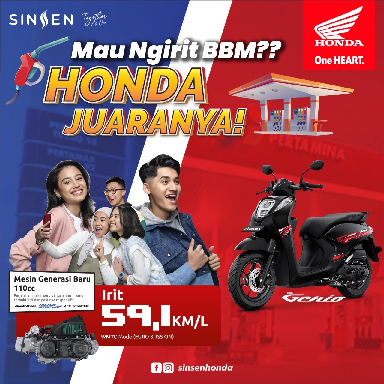 Harga BBM Naik? Motor Honda Solusinya 