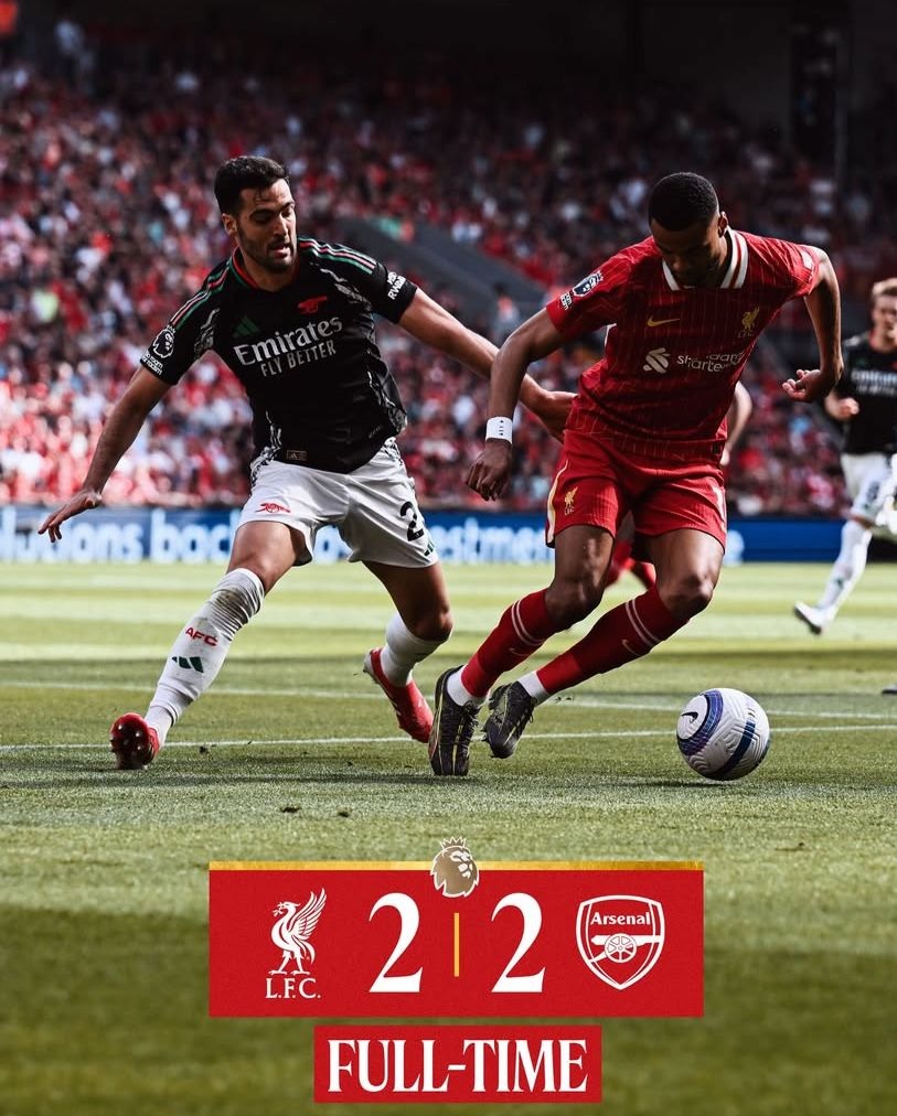 Sempat Unggul, Liverpool Ditahan Imbang Arsenal 2-2