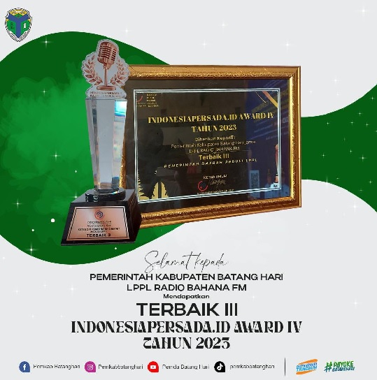 Peduli LPPL, Pemkab Batang Hari Terima Penghargaan Terbaik di Indonesia Persada Award 2023