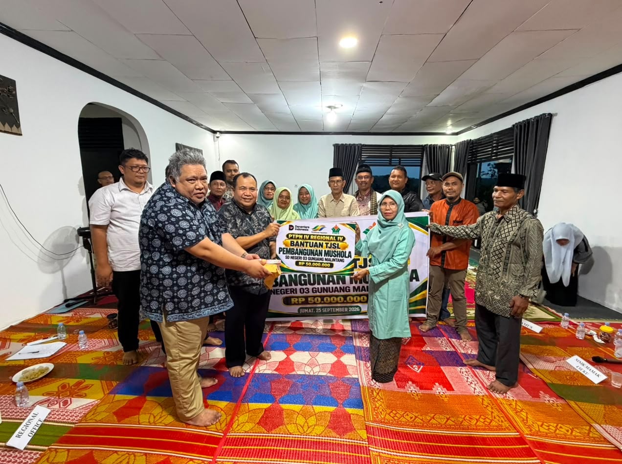 Dukung Pendidikan Karakter Siswa, PTPN IV Regional IV Bantu Pembangunan Mushola Sekolah di Lima Puluh Kota