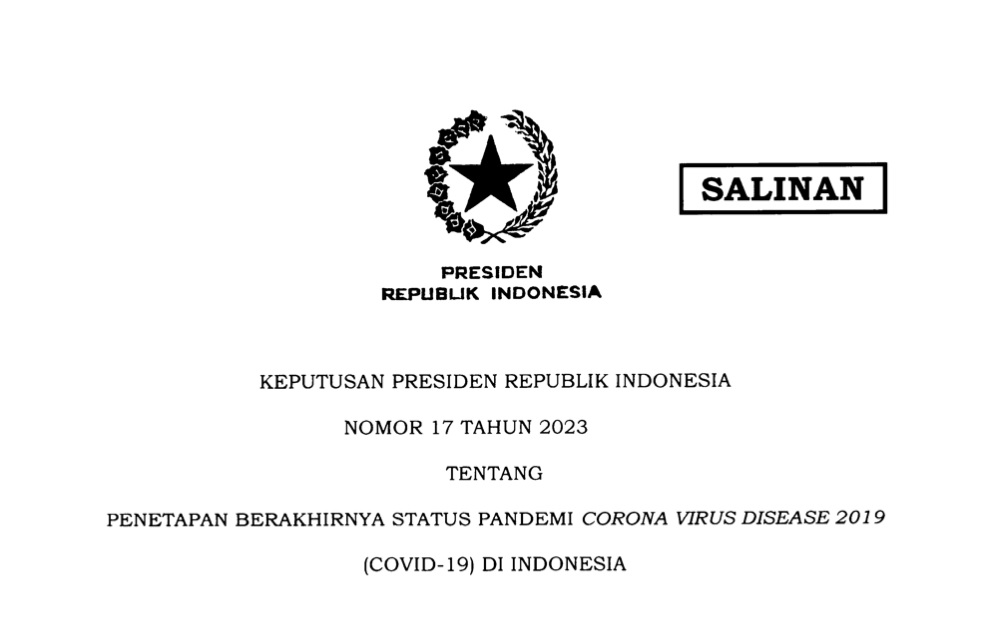 COVID -19 BERAKHIR! Inilah Keppres Penetapan Akhir Status Pandemi Covid-19 di Indonesia