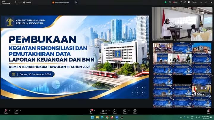 Rekonsiliasi Laporan Keuangan dan BMN Triwulan III 2026, Kanwil Kemenkum Jambi Pastikan Data Keuangan Akurat