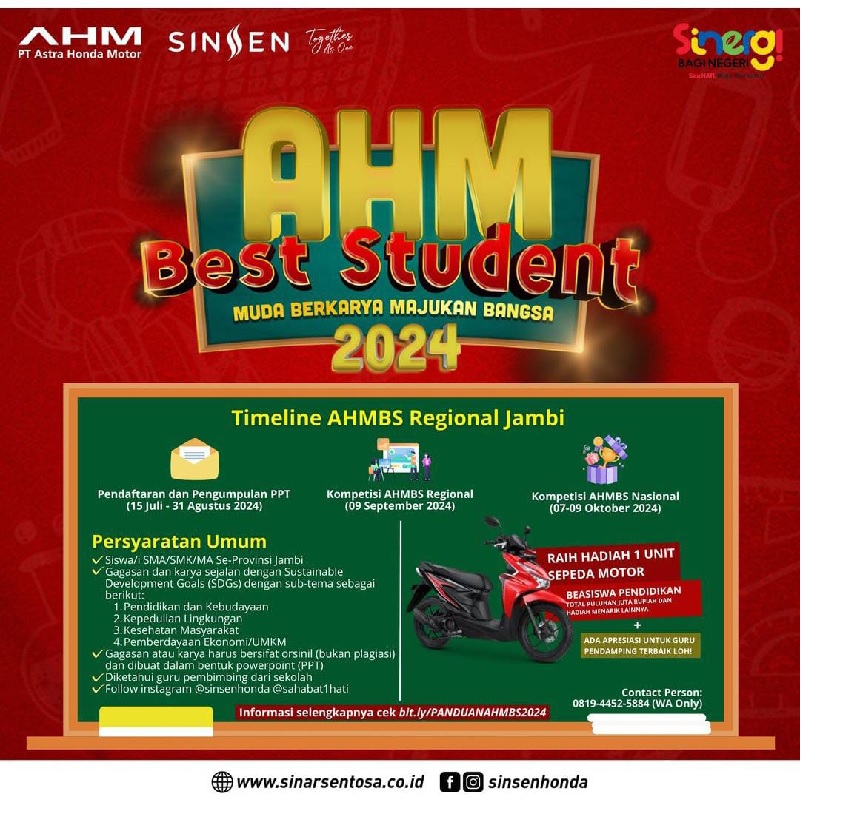 Daftar AHM Best Student Sekarang Juga dan Raih Beasiswa Puluhan Juta Rupiah