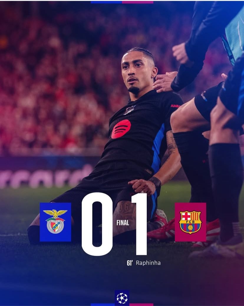 Babak 16 Besar Liga Champions, Barcelona Gebuk Benfica 1-0