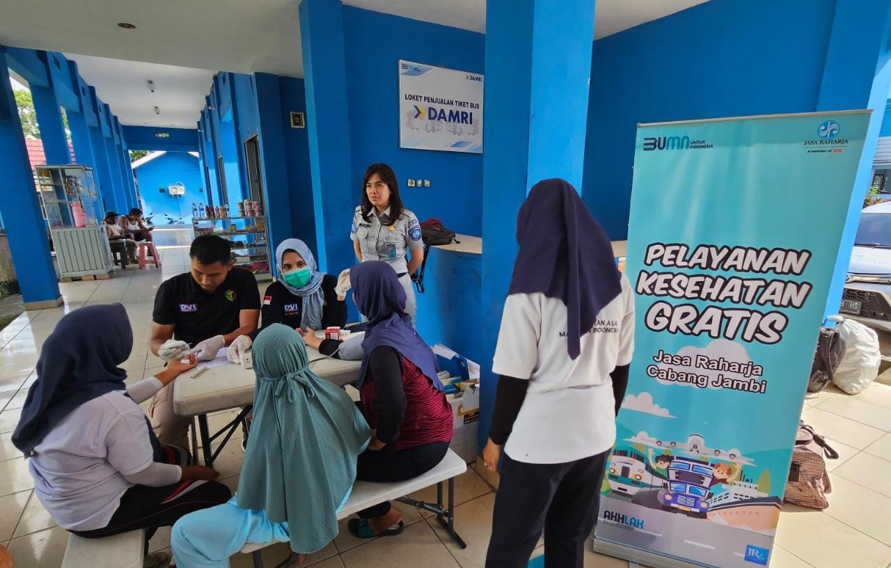 Mudik Pakai Damri Dapat Kesehatan Gratis dari Jasa Raharja Jambi Pada Arus Balik Lebaran 2023