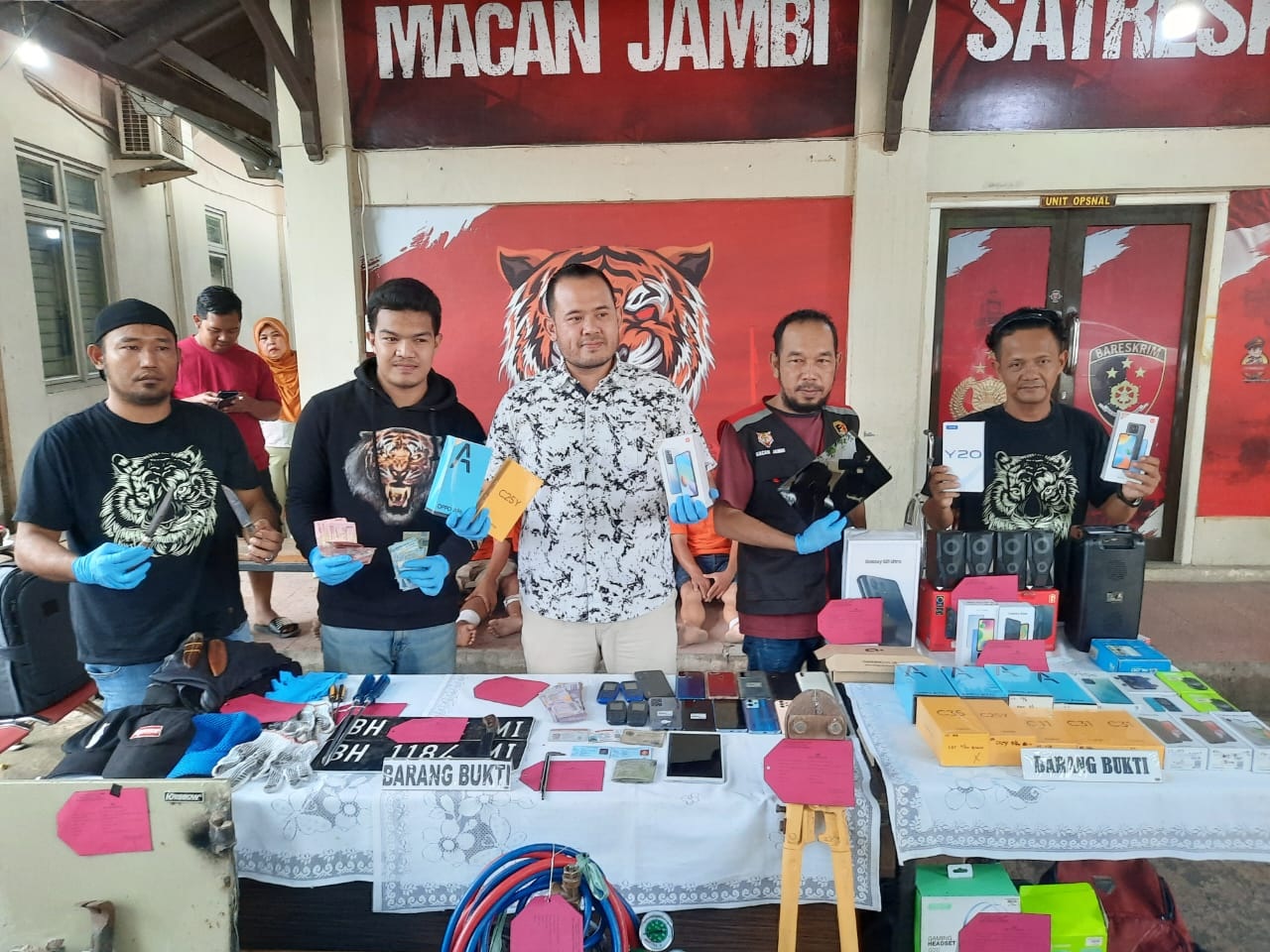 Tujuh Pelaku Spesialis Pembobol Brankas Antar Provinsi Asal Sumsel Diamankan Polresta Jambi