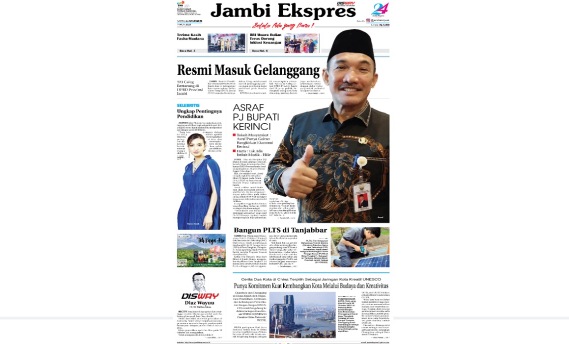 Koran Jambi Ekspres, Sabtu 04 November 2023