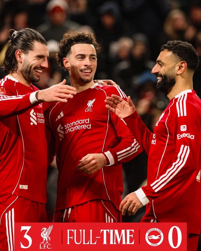 Hasil Piala FA, Liverpool Bantai Brighton and Hove Albion 3-0