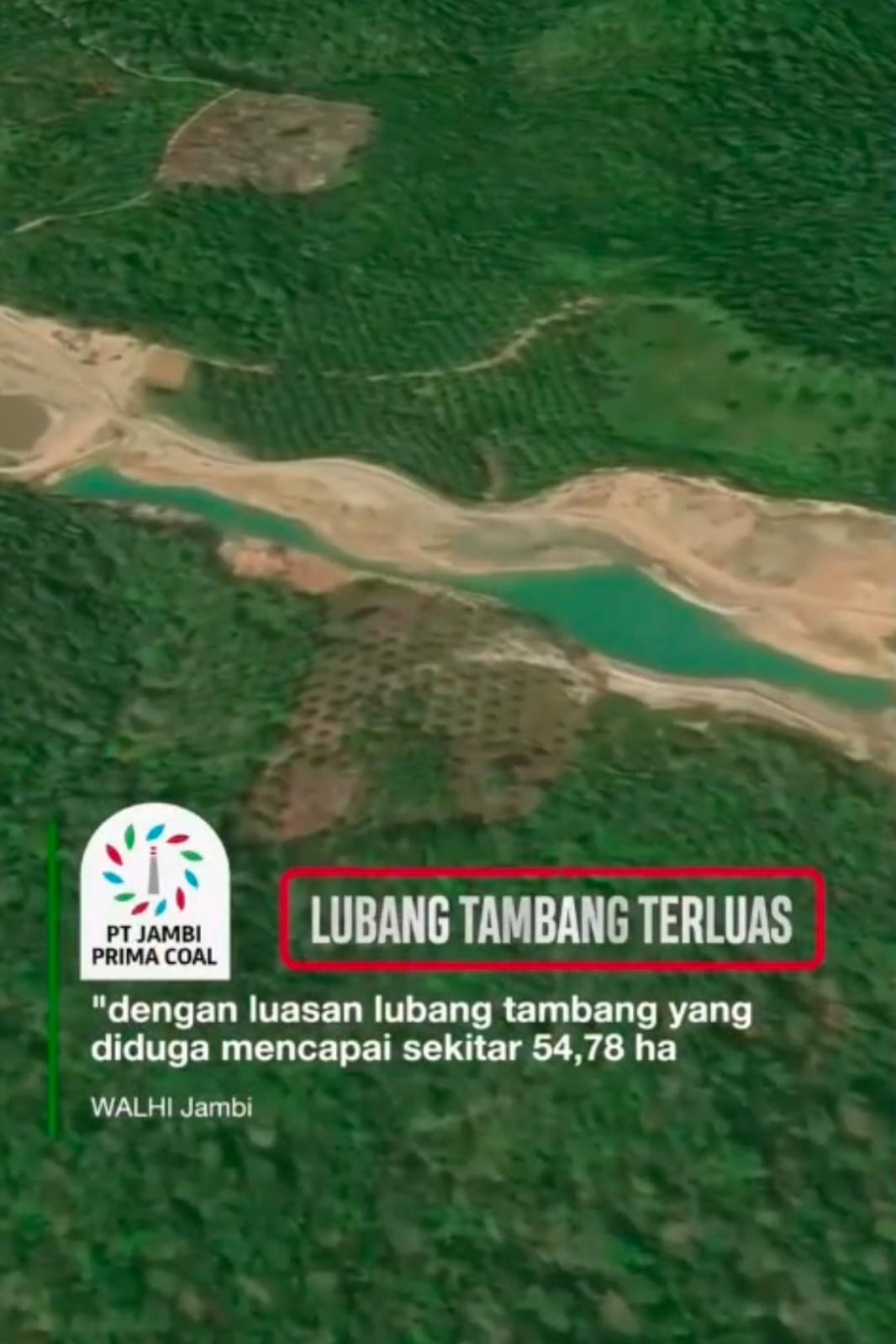 PT. Jambi Prima Coal Tak Tutup Lubang Tambang Batu Bara 54,78 Hektare : Berdasarkan Data Walhi Jambi