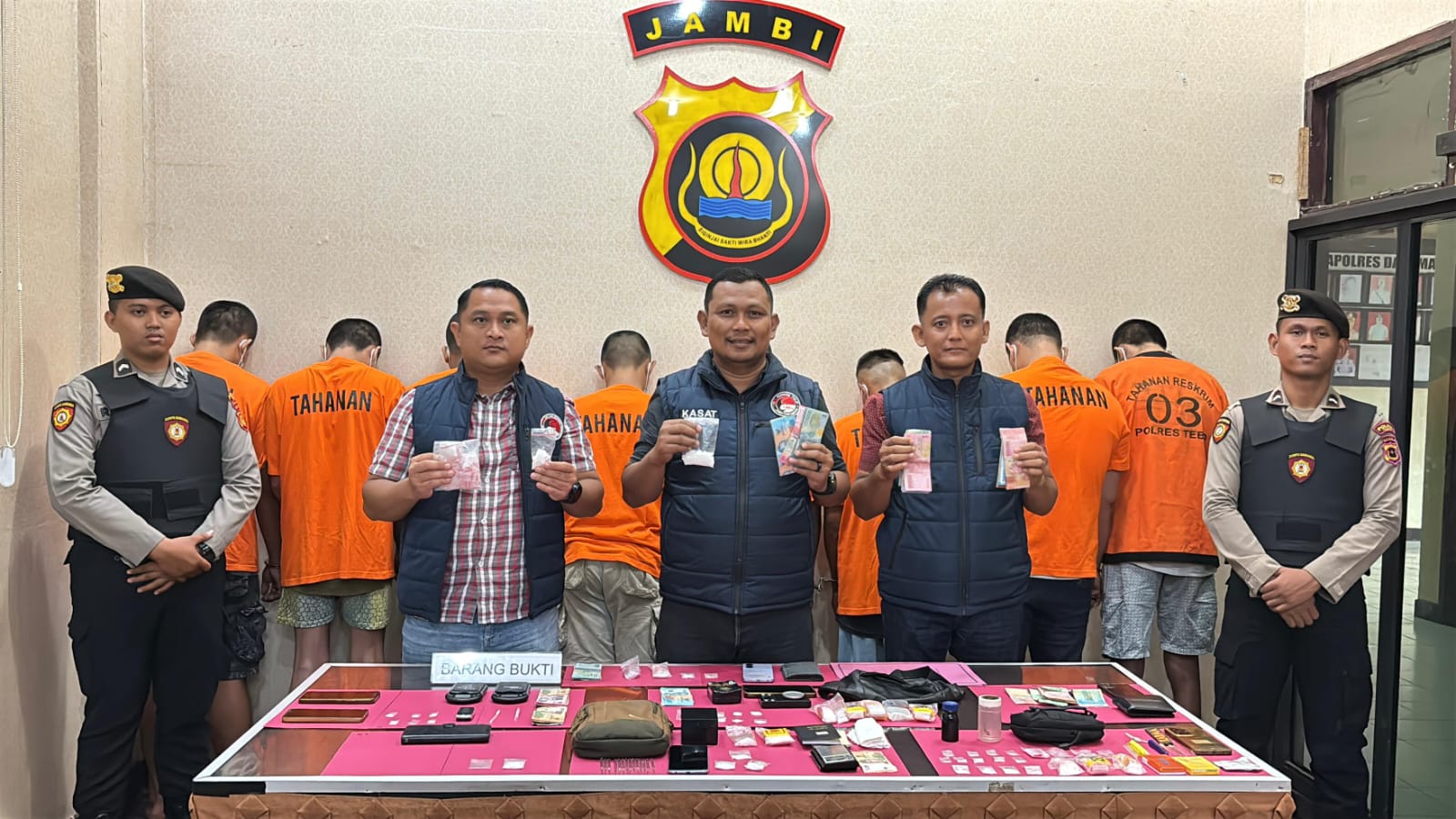 Operasi Antik Siginjai 2025: Polres Tebo Ungkap 8 Kasus Narkotika dan Sita Puluhan Gram Sabu serta Ganja