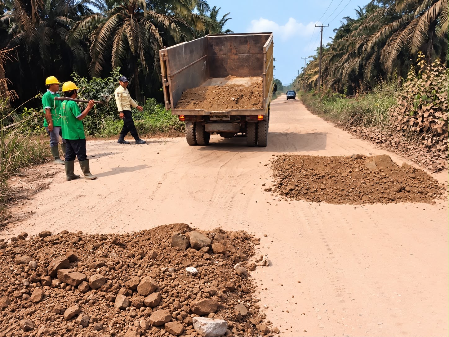 Jaga Akses Masyarakat,PT Batanghari Sawit Sejahtera Rawat dan Timbun Jalan di Dua Desa di Muaro Jambi