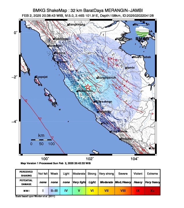 Gempa M 5,0 Guncang Wilayah Merangin, Ini Penjelasan BMKG