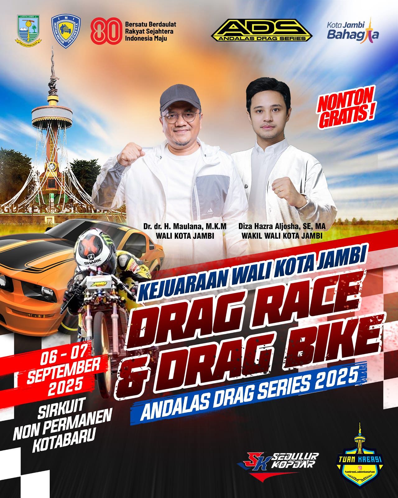 Dorong Sport Tourism, Pemkot Jambi Gelar Drag Race dan Drag Bike Nasional dengan Peserta Lintas Provinsi