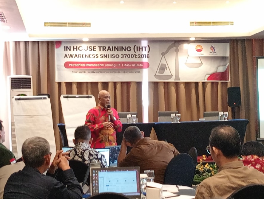 Jadikan Perilaku AntiSuap Sebagai BudayaKerja,SKK MigasPetroChinaGelar In HouseTraining Awareness SNIISO 37001