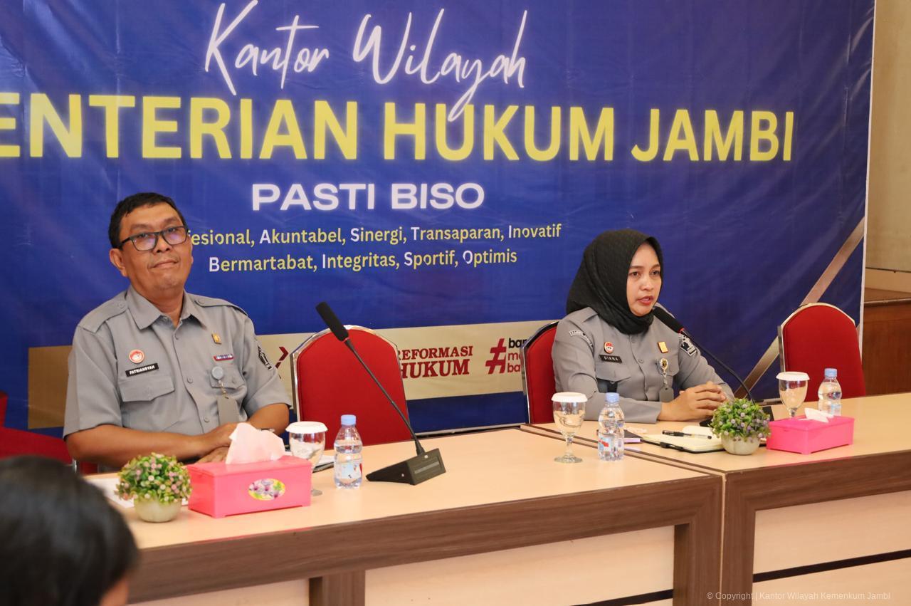Kadiv Pelayanan Hukum Kanwil Kemenkum Jambi Pimpin Rapat Internal Bahas Program Kerja Divisi
