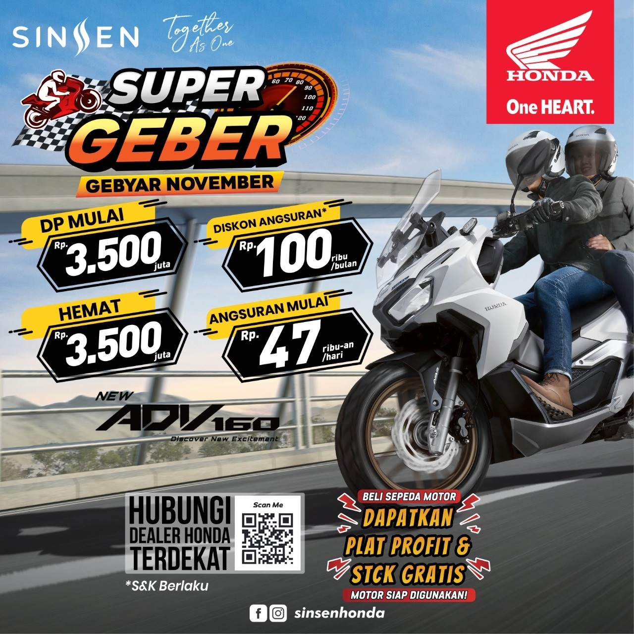 Super GEBER, Promo Gebyar November dari Honda Sinsen