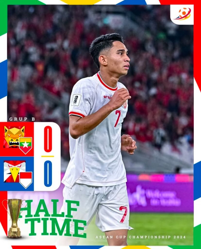  Babak Pertama Berakhir, Indonesia Kontra Myanmar Masih Imbang 0-0