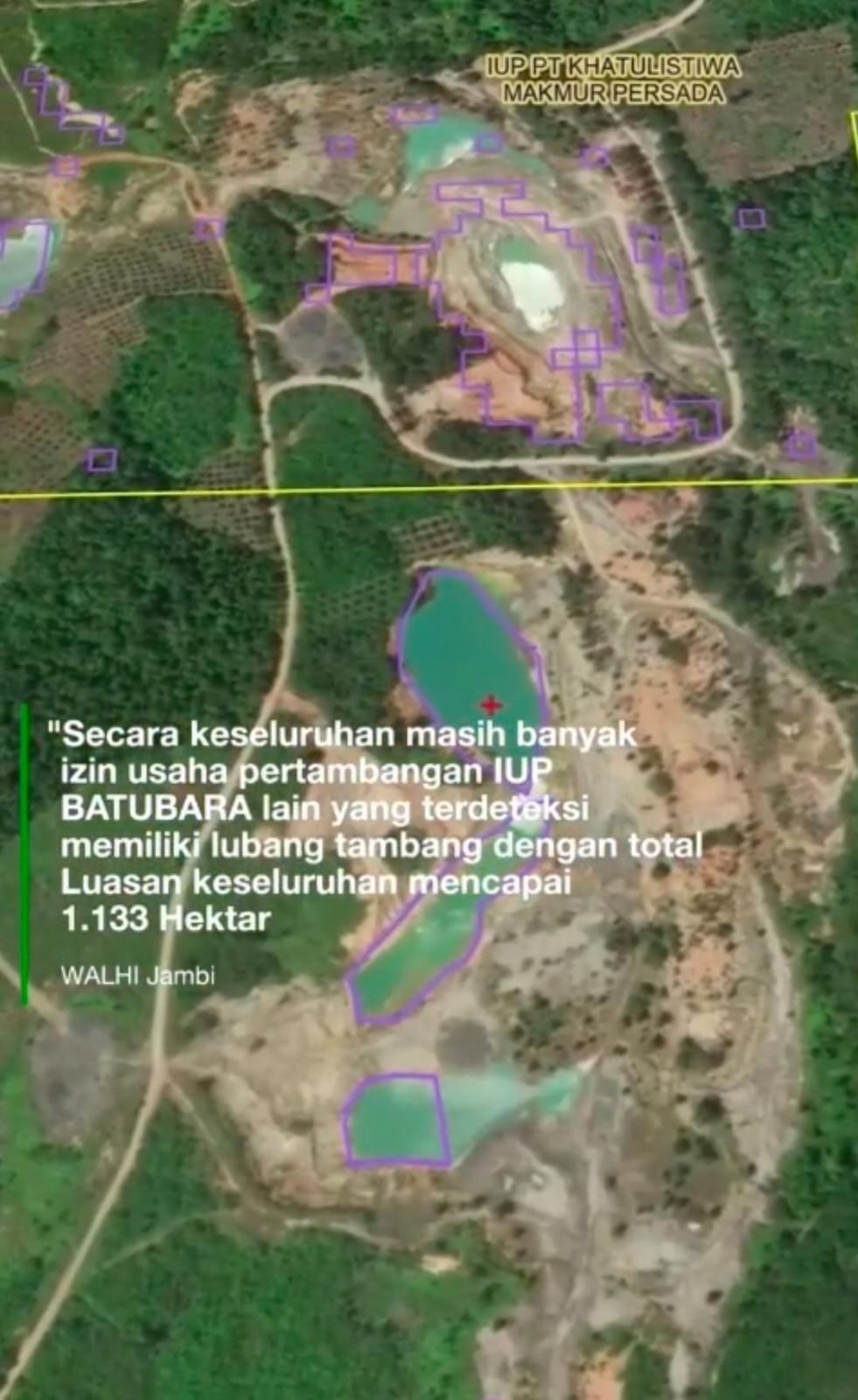 Walhi Jambi Ungkap 1.133 Ha Lubang Tambang Belum Direklamasi di Provinsi Jambi