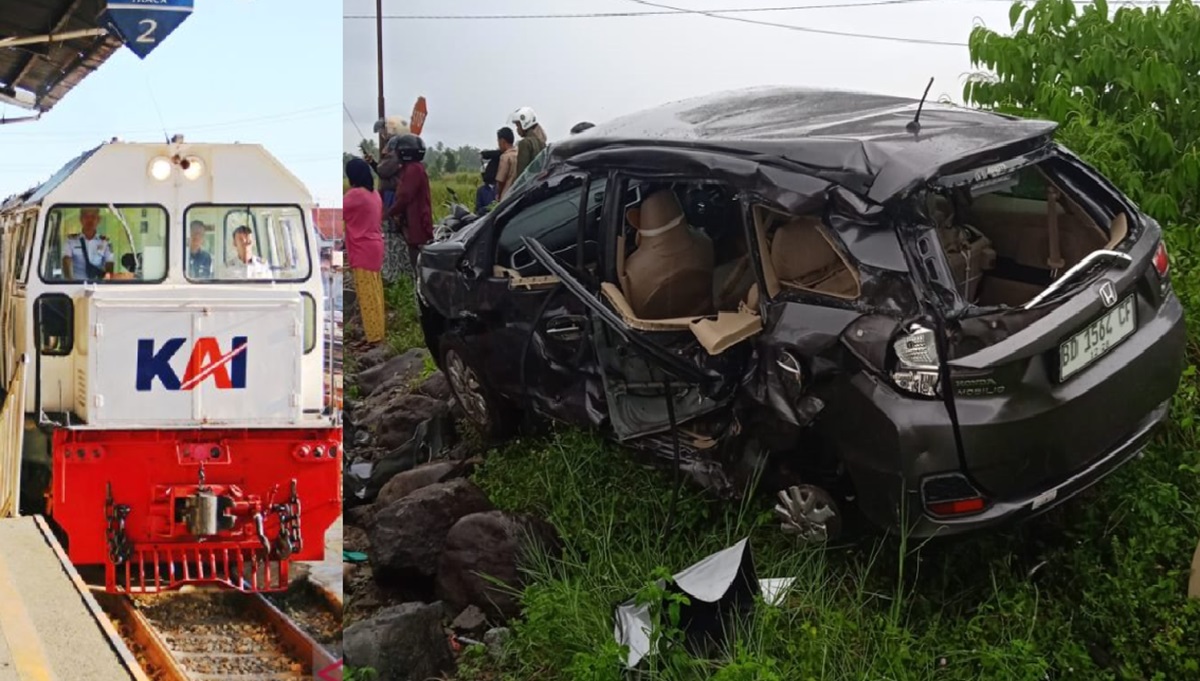 Mobil Plat Bengkulu Tertabrak Kereta Api di Sumbar, Satu Tewas Dua Dirawat