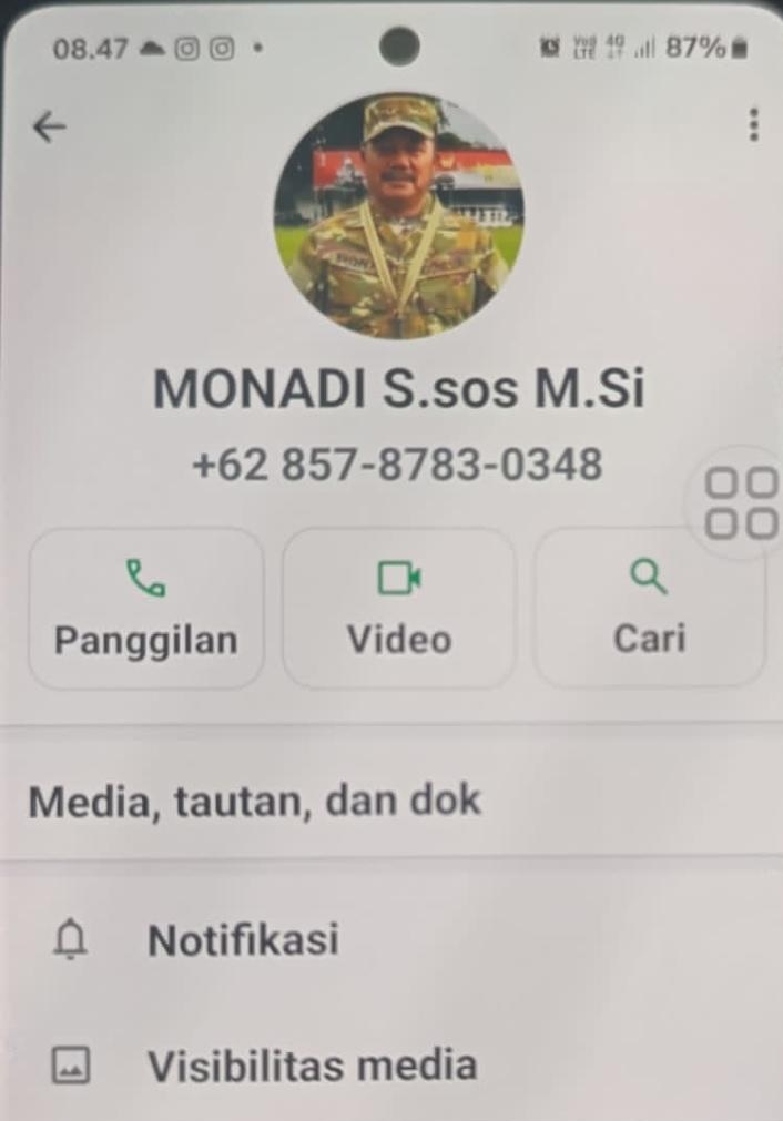 Beredar Nomor WhatsApp Ngaku Bupati Kerinci Monadi
