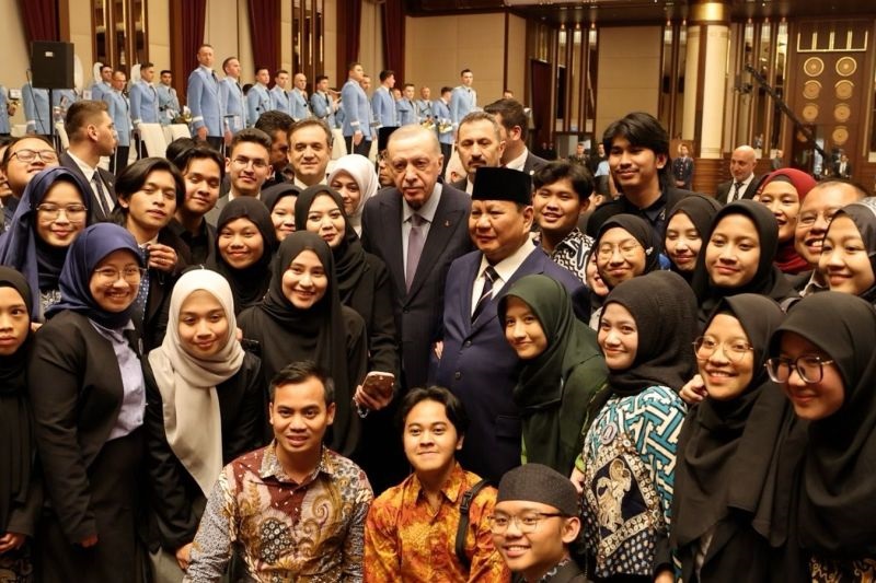 Sapa Mahasiswa Indonesia di Turki, Prabowo Didampingi Erdogan