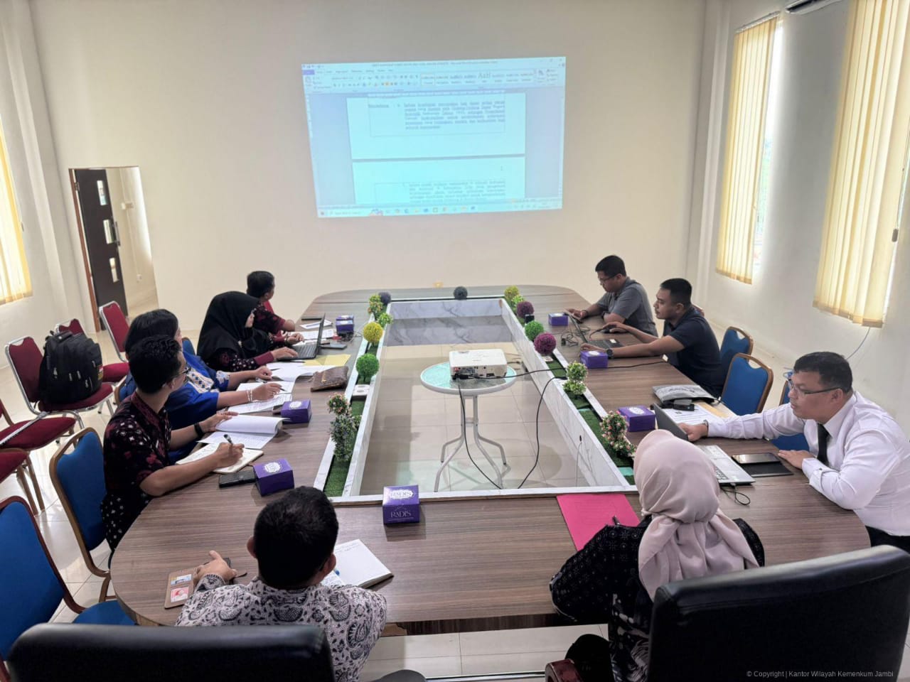 Kanwil Kemenkum Jambi Harmonisasikan Ranperbup Tebo