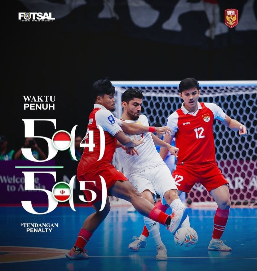 Dramatis! Timnas Futsal Indonesia Kalah Penalti dari Iran 4-5