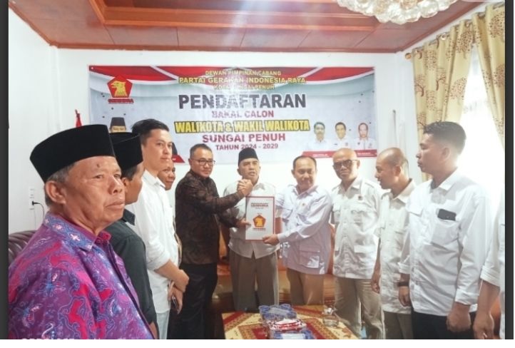 Alfin Daftar di Gerindra, Sudah 7 Parpol Didaftarkan Untuk Maju Cawako Sungai Penuh