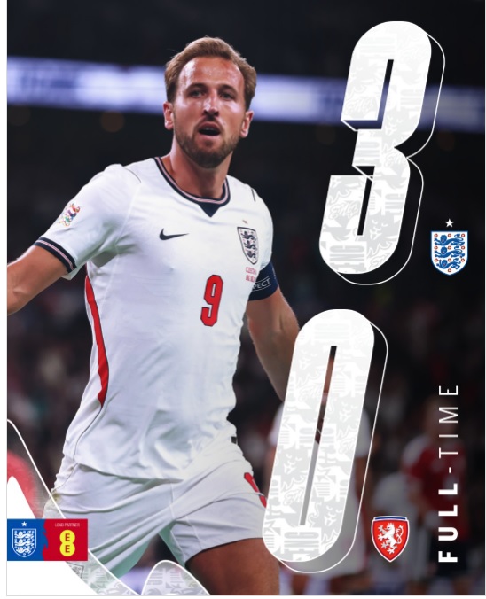 Inggris Libas Republik Ceko 3-0 dalam Lanjutan UEFA Nations League   