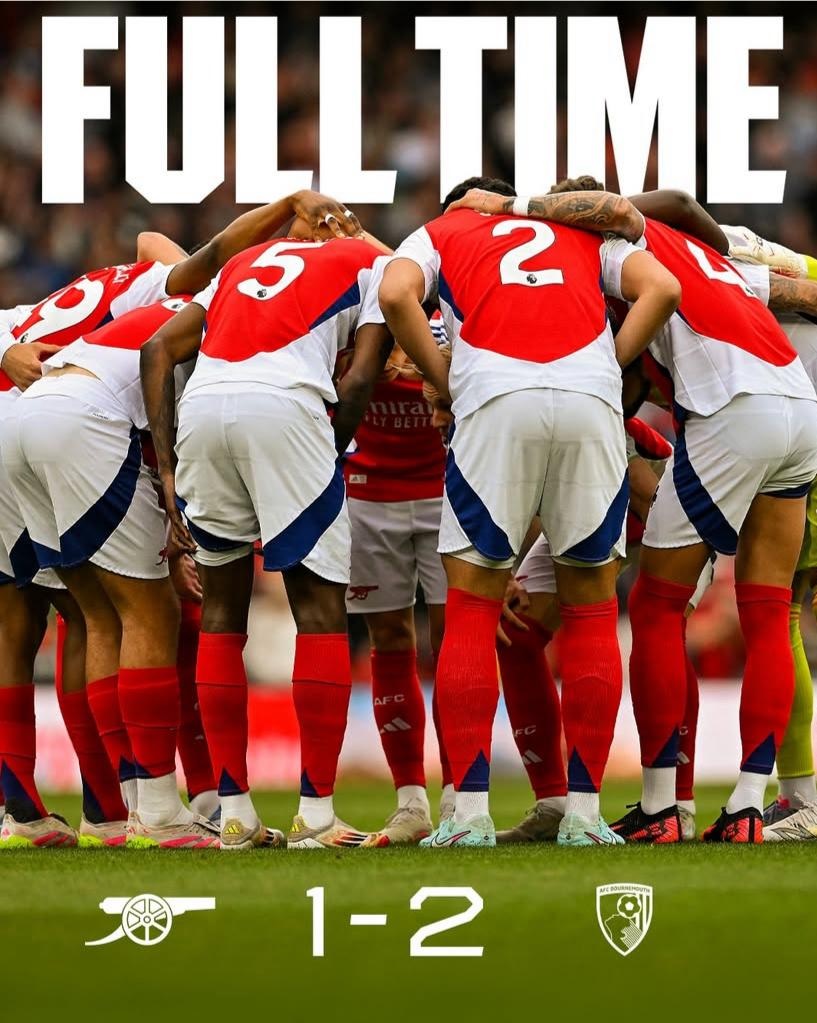 Sempat Unggul, Arsenal Dipecundangi Bournemouth 1-2