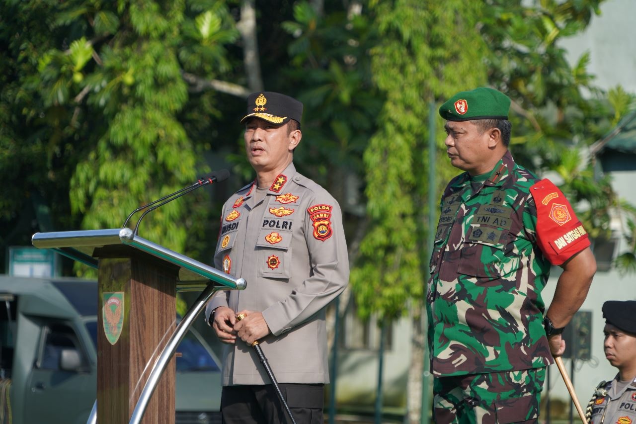 Wujud Sinergitas dan Soliditas, TNI-Polri di Jambi Gelar Apel Bareng