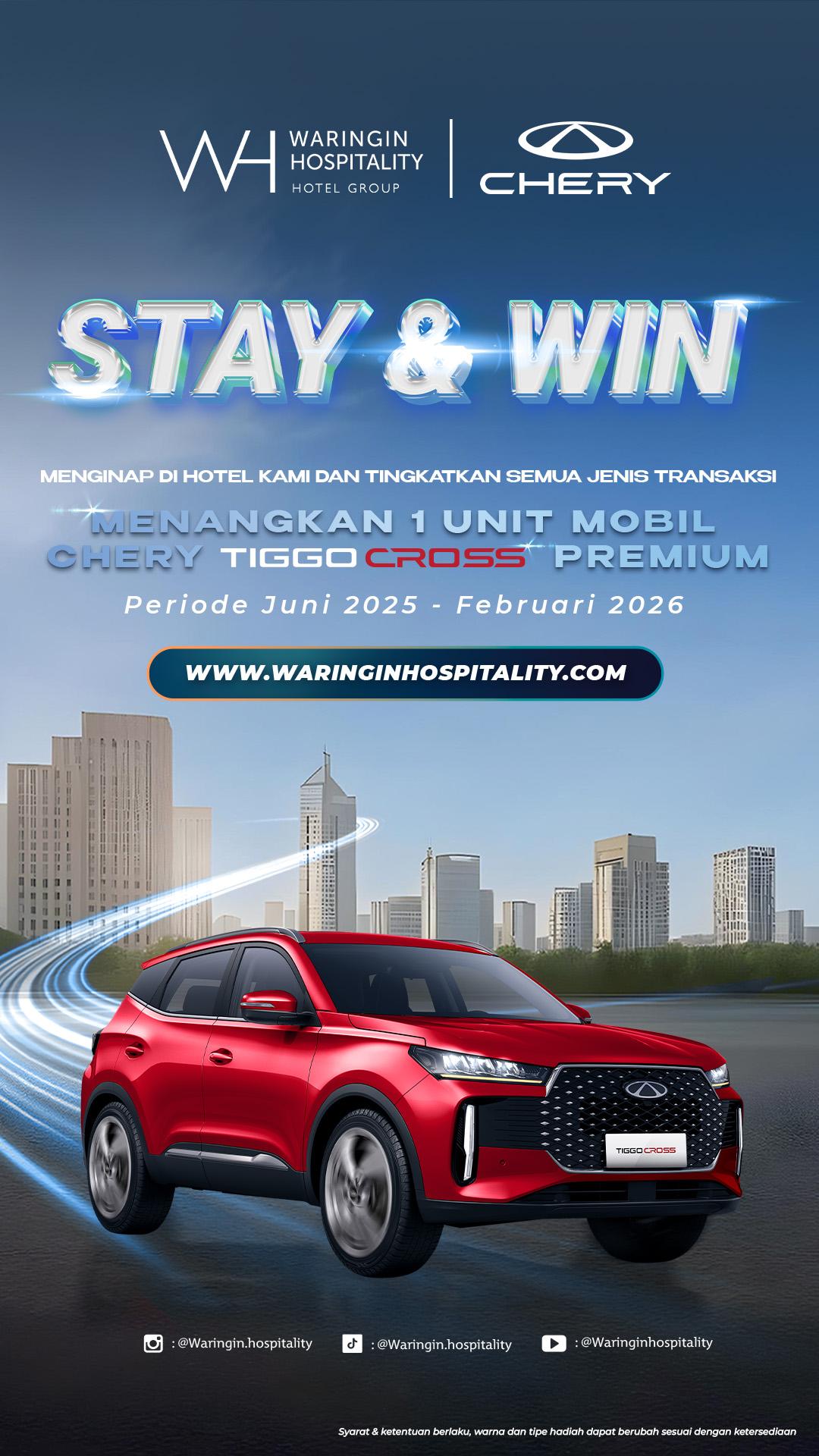 STAY & WIN! Menginap di Luminor Hotel Jambi dan Menangkan Mobil Mewah Chery Tiggo 5X Cross Premium 