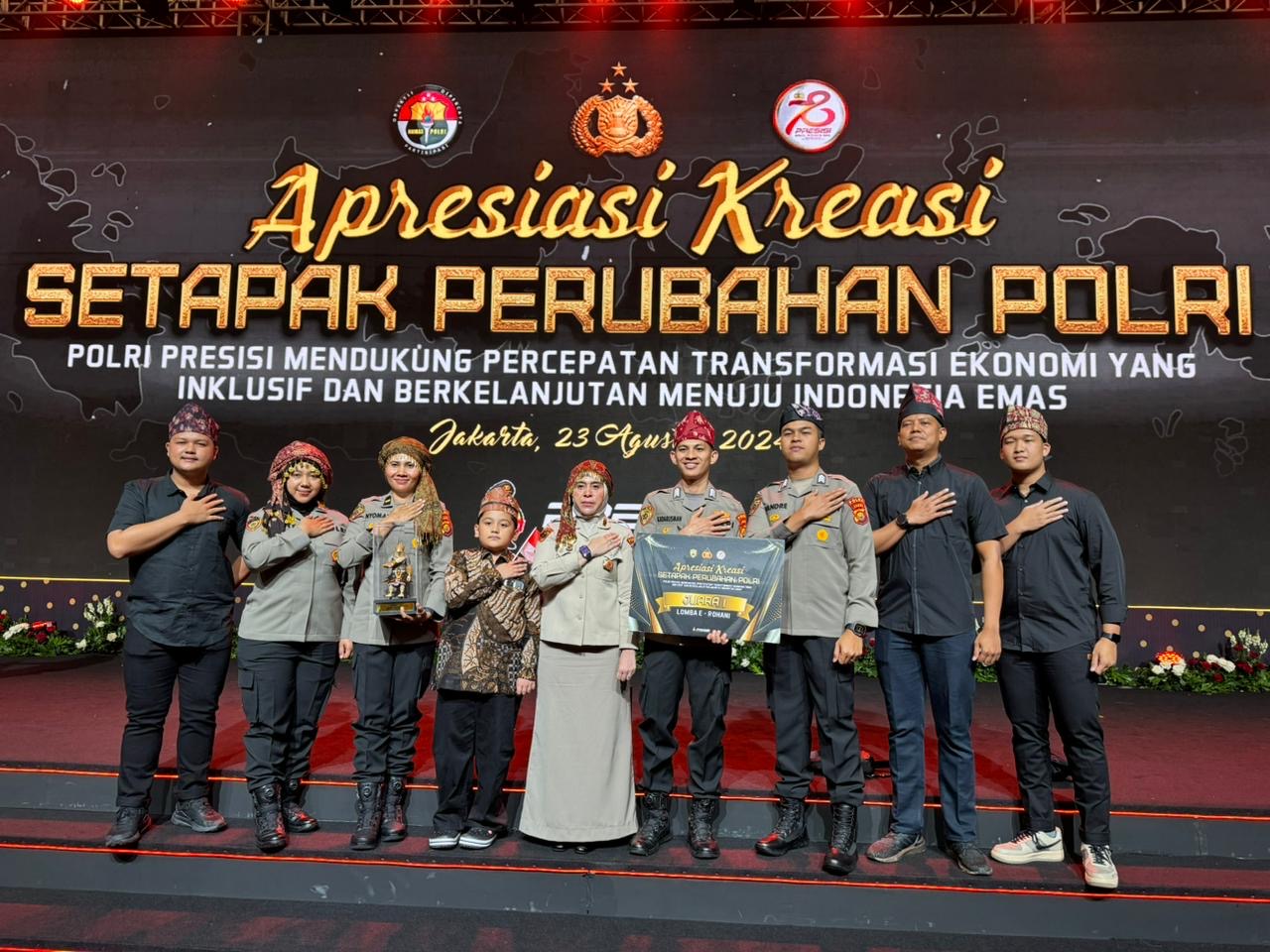 Polda Jambi Raih Juara Pertama Lomba E-Rohani pada Malam Apresiasi Kreasi 'Setapak Perubahan Polri' 