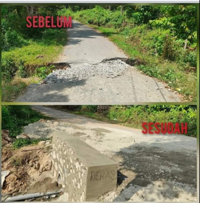 Beri Bukti Untuk Petani, DERAS Perbaiki Jalan dan Jembatan Rusak jadi Mulus