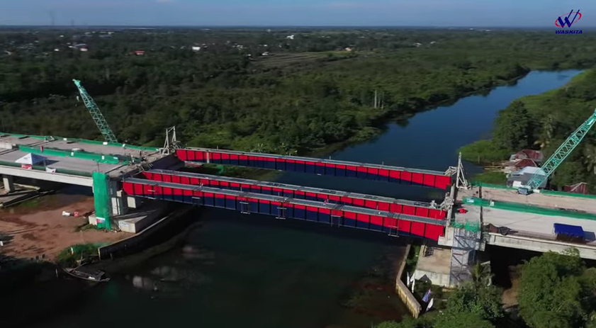Pertama di Indonesia Jembatan Kramasan Dibangun Tanpa Sentuh Sungai, Tol Kapal Betung Canggih Nian