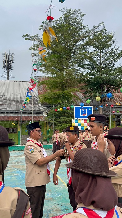 Api Unggun Upacara Penerimaan Tamu Ambalan di SMAN 11 Kota Jambi