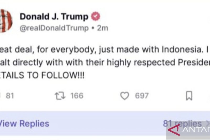 Presiden AS Donald Trump Umumkan Kesepakan Besar dengan Presiden Prabowo Subianto