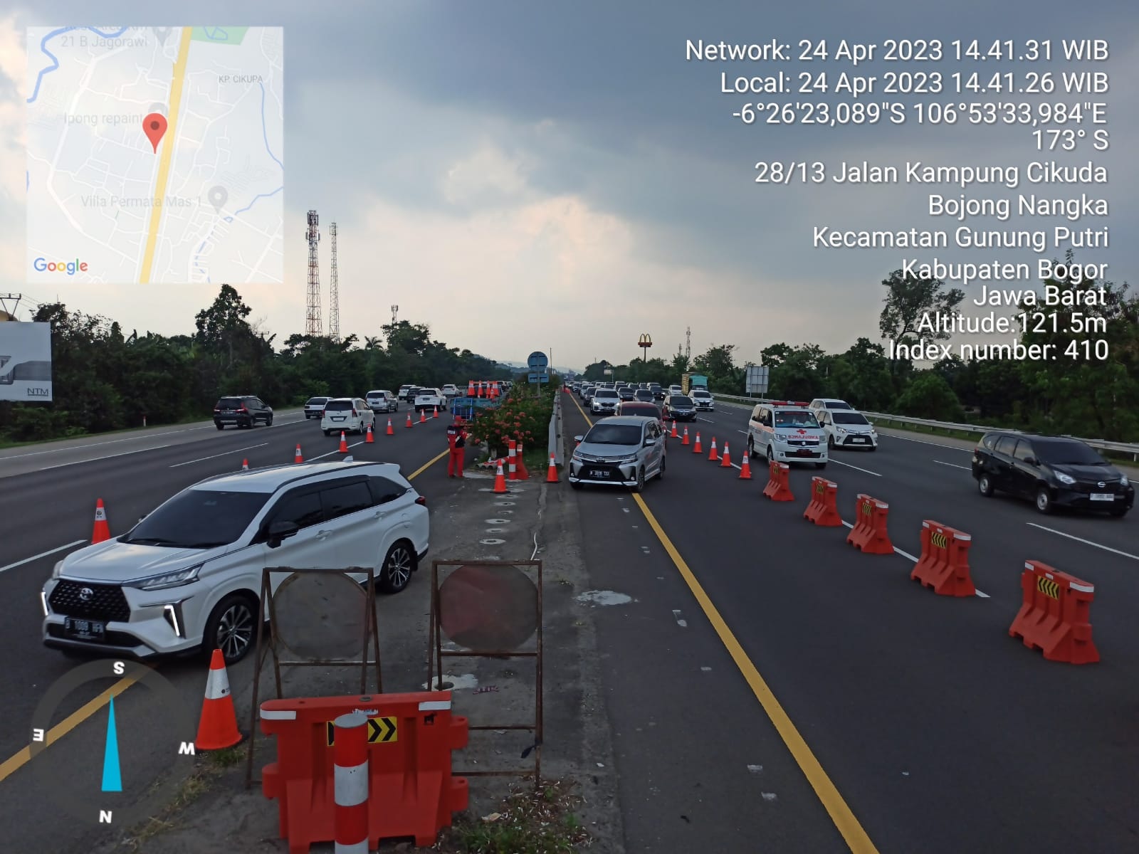 Tol Jagorawi Arah Jakarta Diberlakukan Contraflow Mulai Km 21+900 Sampai Dengan Km 8+800 