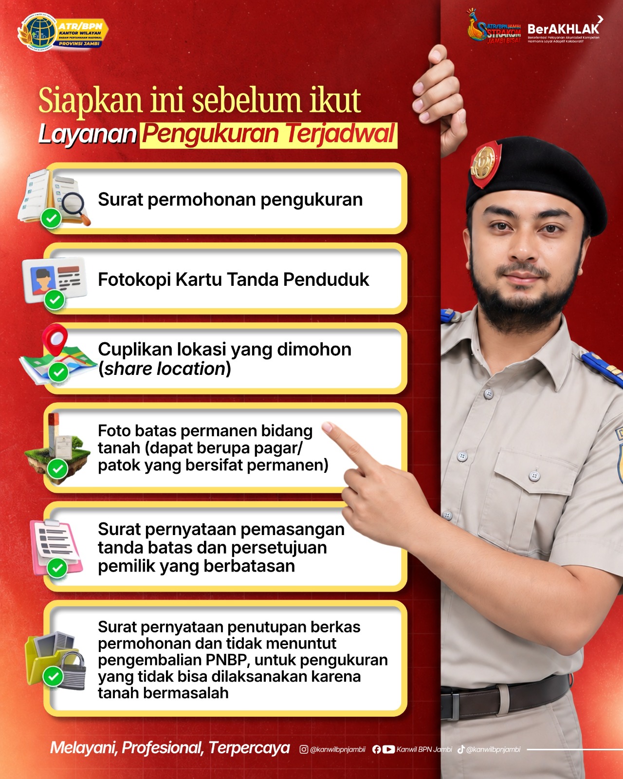 Kanwil BPN Provinsi Jambi Ingatkan Masyarakat Pentingnya Menyiapkan Dokumen Sebelum Menggunakan Layanan