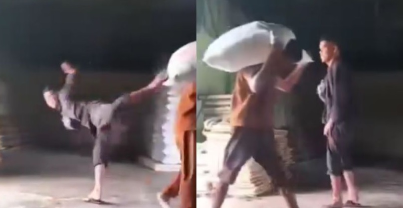 Viral! Perekam Sebut Kejadian di Jambi, Video Pria Diduga Mandor Tendang Kuli Panggul