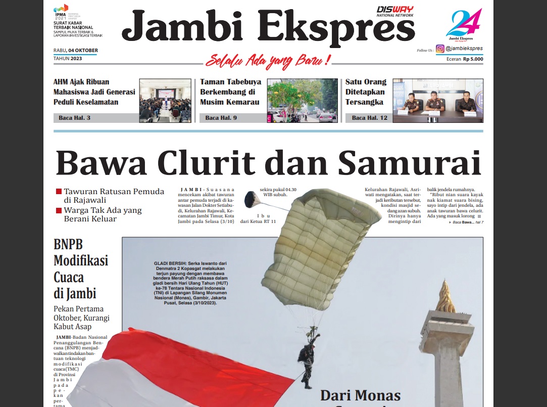 Koran Jambi Ekspres Edisi Rabu 04 Oktober 2023