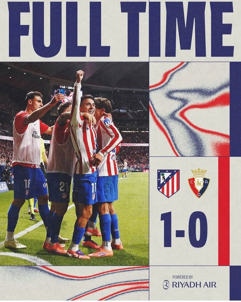 Atletico Kalahkan Osasuna 1-0, Gol Disumbangkan Thiago Almada 