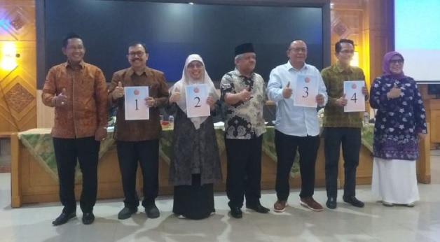 TENG! Prof Hariyadi No 1, Prof Nurhayati No 2, Prof Sutrisno No 3, Prof Helmi No 4, Nomor Urut Bacarek Unja