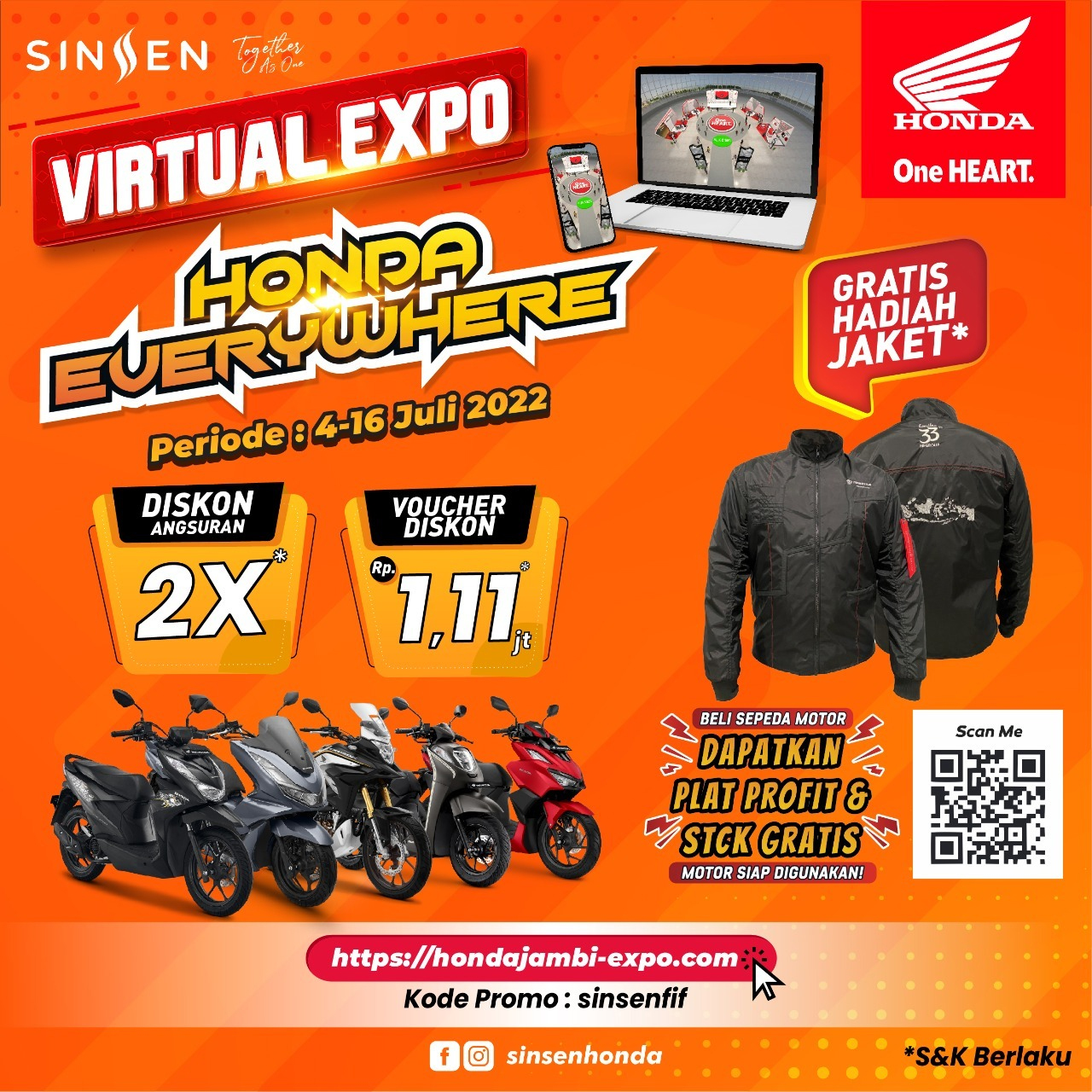 Pameran Virtual Expo Honda, Tawarkan Gratis Angsuran dan Voucher Diskon 