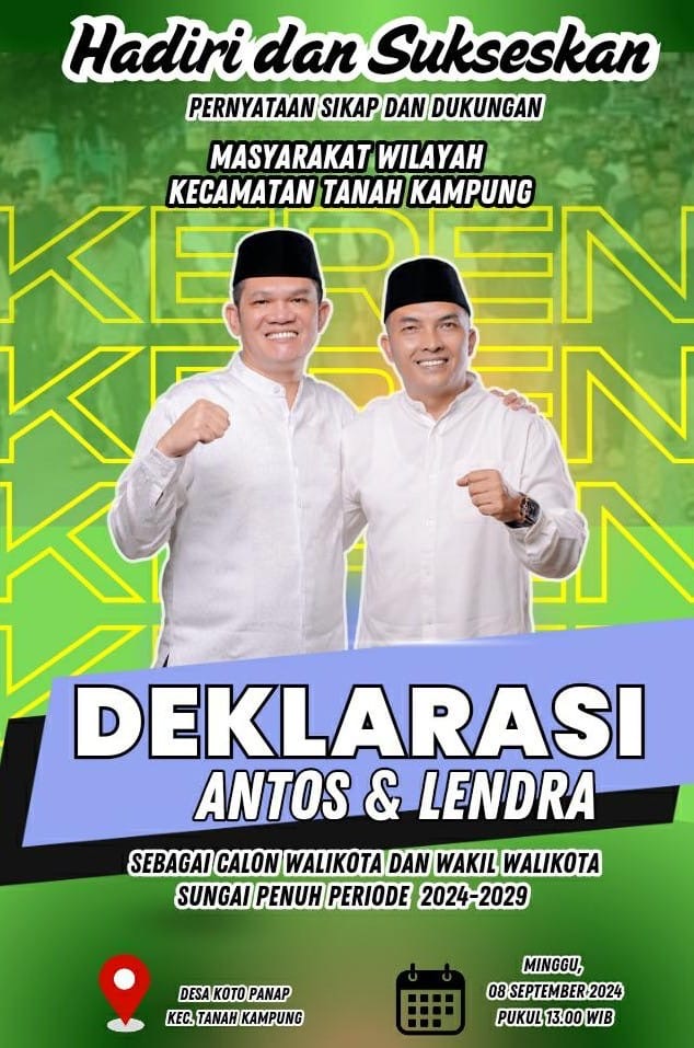 Besok Antos-Lendra Deklarasi di Basis Fikar Tanah Kampung