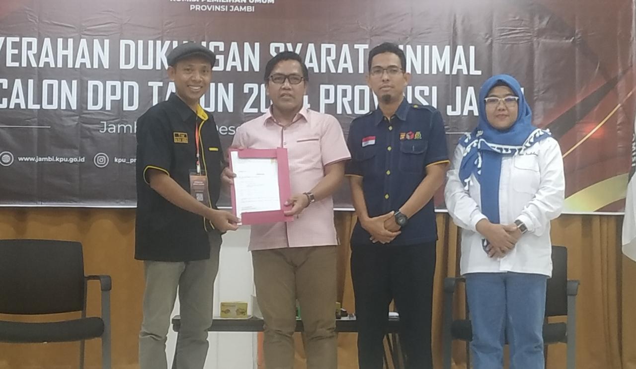 Setor 2.900 Dukungan, Sum Indra Utus Tim Pemenangan Datangi KPU Provinsi Jambi