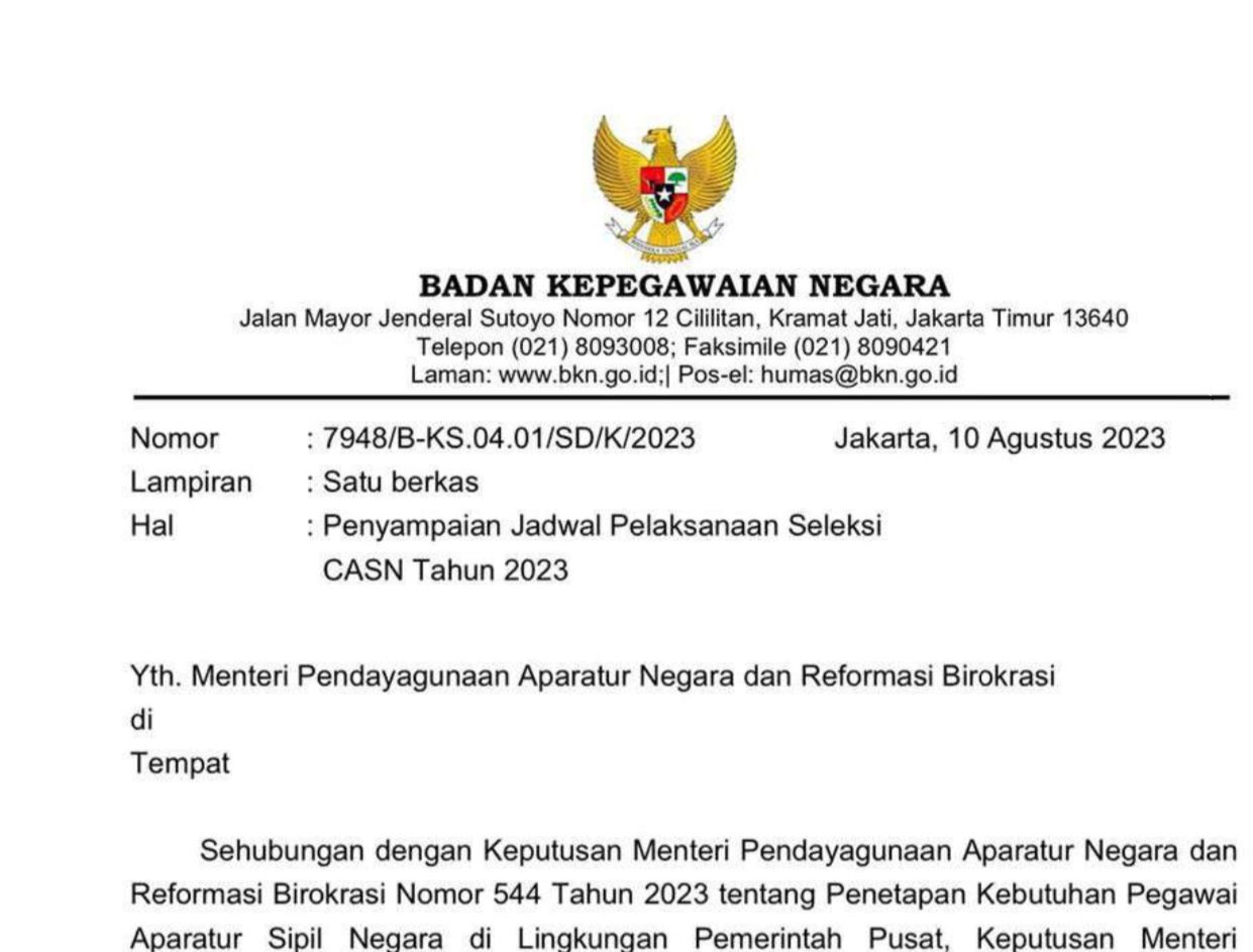 RESMI! Pendaftaran CPNS Dibuka 17 Sepetmber 2023, Berikut Jadwalnya